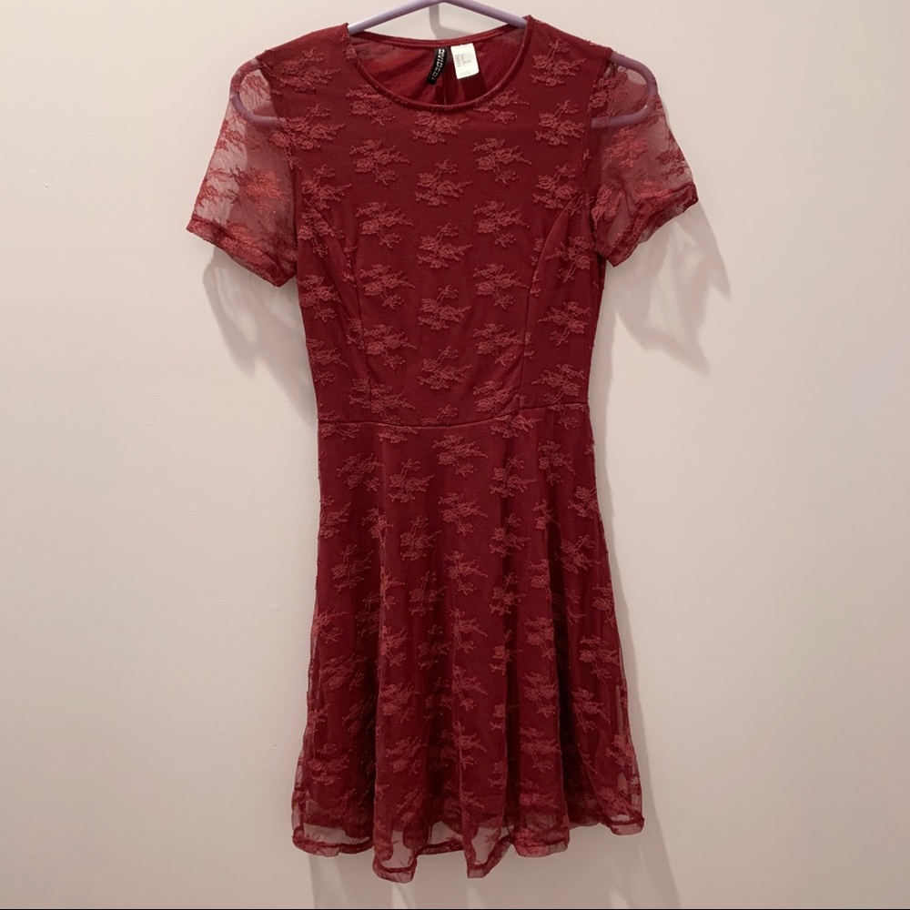 H&M Wine Colored Lace Dress